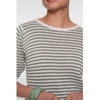 Geisha Pullover Stripes Off White Olive