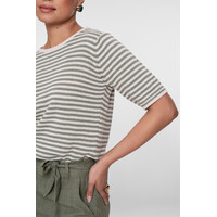 Geisha Pullover Stripes Off White Olive