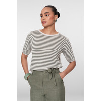 Geisha Pullover Stripes Off White Olive