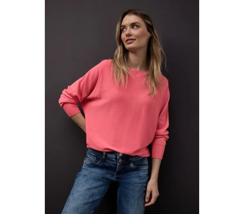 Street One Dolman Boat Neck Striking Coral
