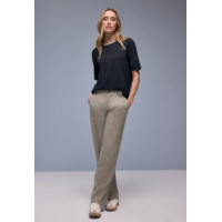 Street One Shirt Striped Collar Shadowed Navy