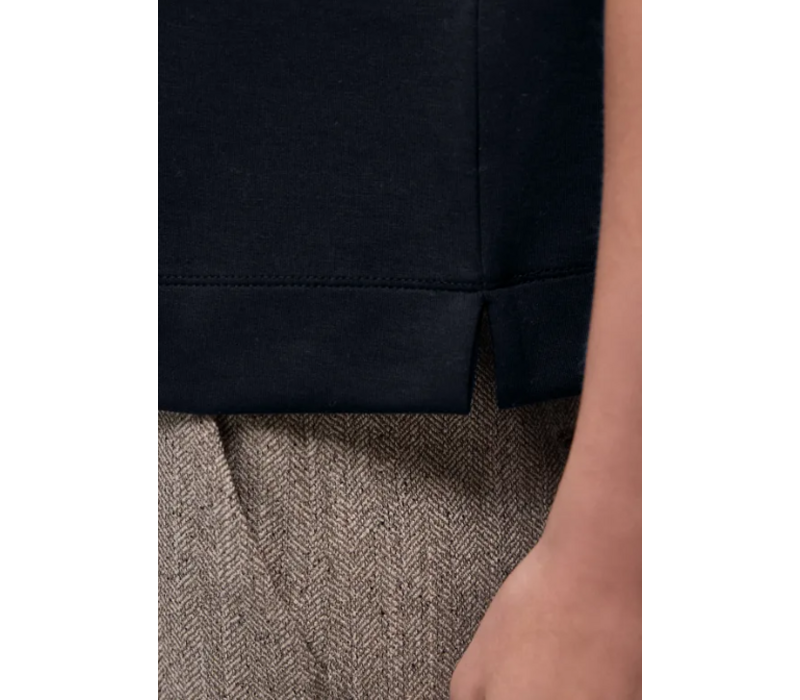 Street One Shirt Striped Collar Shadowed Navy