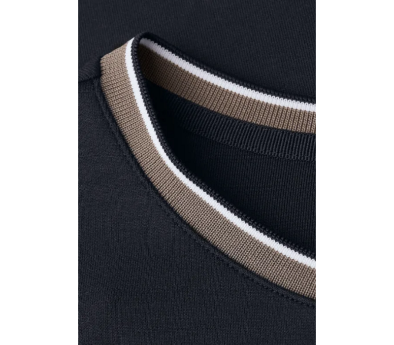 Street One Shirt Striped Collar Shadowed Navy