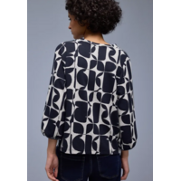 Street One Big Graphic Dessin Shirt Shadowed Navy