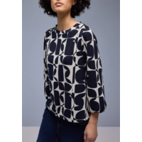 Street One Big Graphic Dessin Shirt Shadowed Navy