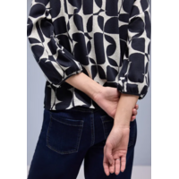 Street One Big Graphic Dessin Shirt Shadowed Navy