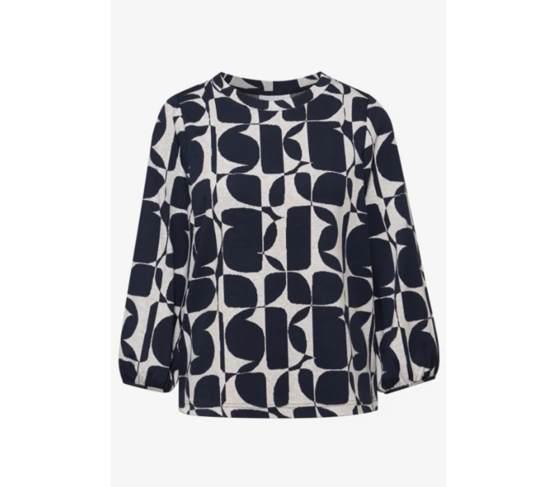 Street One Big Graphic Dessin Shirt Shadowed Navy