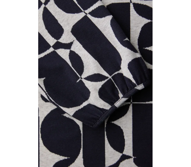 Street One Big Graphic Dessin Shirt Shadowed Navy