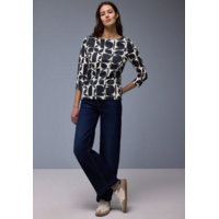 Street One Printed Interlock Shirt Shadowed Navy