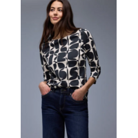 Street One Printed Interlock Shirt Shadowed Navy