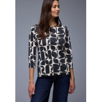 Street One Printed Interlock Shirt Shadowed Navy