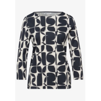 Street One Printed Interlock Shirt Shadowed Navy