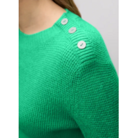 Street One Structured Sweater Button Arcadia Green Melange