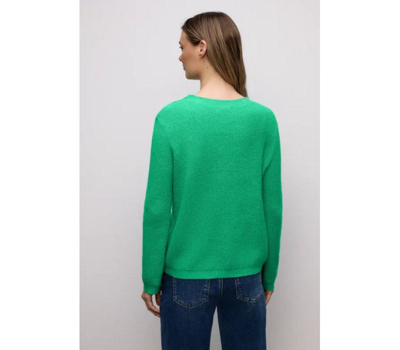Street One Structured Sweater Button Arcadia Green Melange