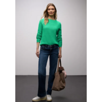 Street One Structured Sweater Button Arcadia Green Melange