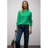 Street One Structured Sweater Button Arcadia Green Melange