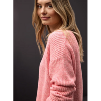 Street One V-Neck Mouline Striking Coral