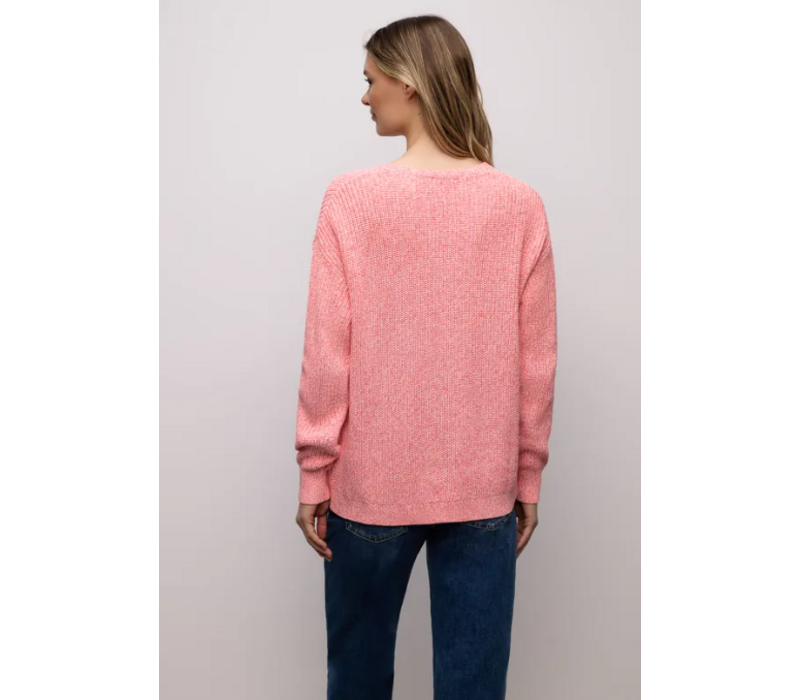 Street One V-Neck Mouline Striking Coral