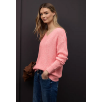 Street One V-Neck Mouline Striking Coral