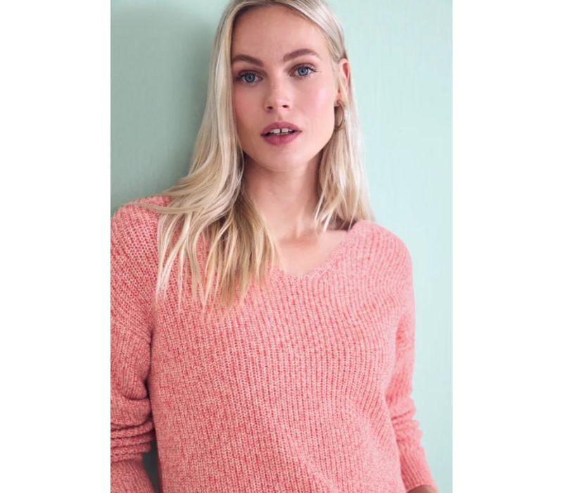 Street One V-Neck Mouline Striking Coral