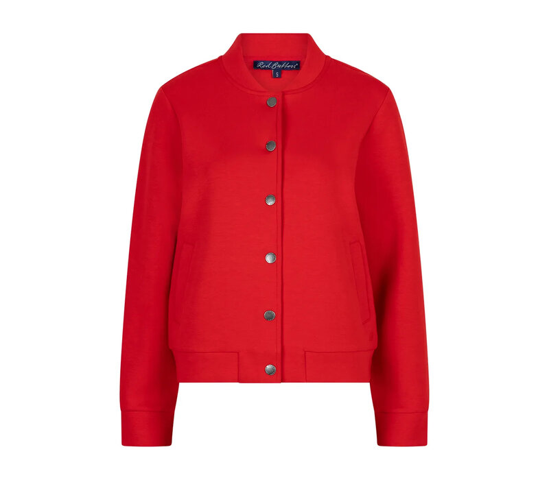 Red Button Bomber Jacket Scuba Red