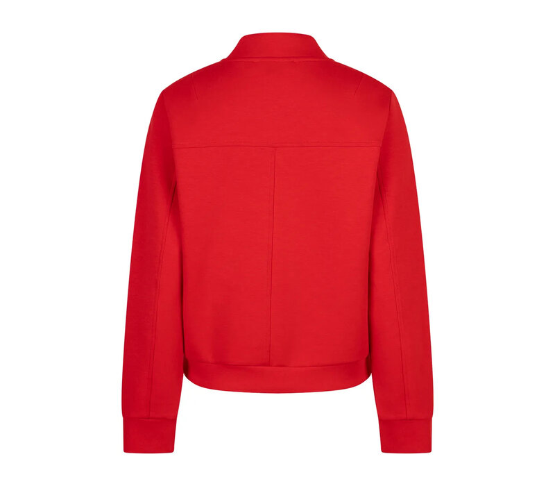 Red Button Bomber Jacket Scuba Red