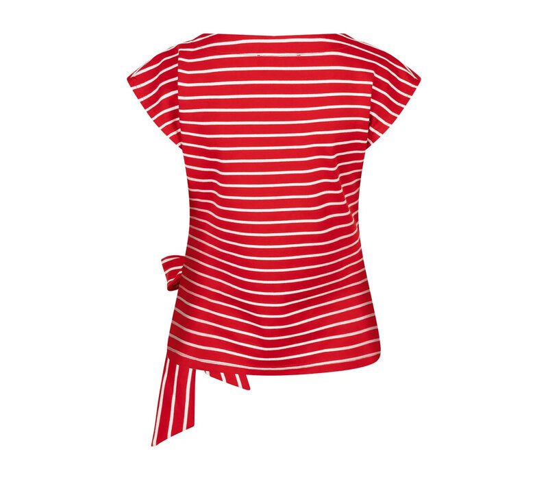 Red Button Terry Stripe with Knot Red