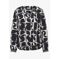 Street One Splitneck Blouse Tape Detail Shadowed Navy