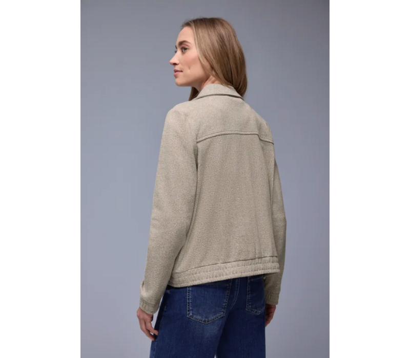 Street One Soft Herringbone Blouson Jacket Light Terra Mocha Melange