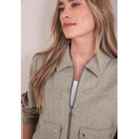 Street One Soft Herringbone Blouson Jacket Light Terra Mocha Melange