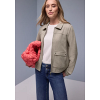 Street One Soft Herringbone Blouson Jacket Light Terra Mocha Melange