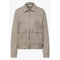 Street One Soft Herringbone Blouson Jacket Light Terra Mocha Melange