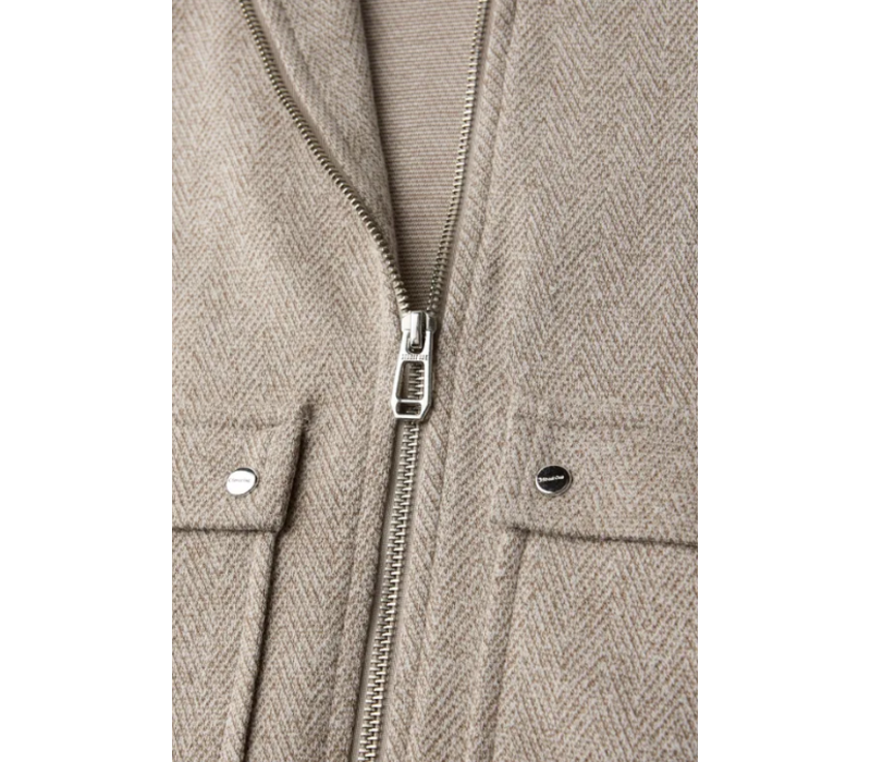 Street One Soft Herringbone Blouson Jacket Light Terra Mocha Melange