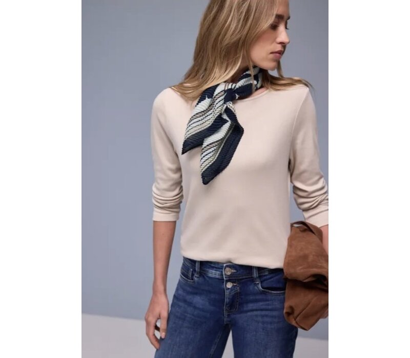 Street One Pleat Print Nikki Square Shadowed Navy