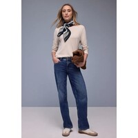 Street One Pleat Print Nikki Square Shadowed Navy