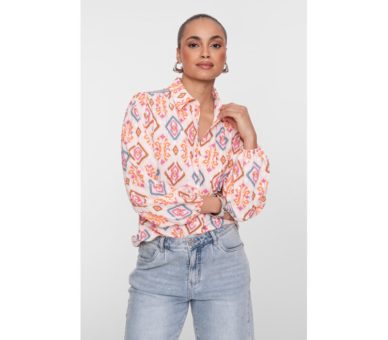 Geisha Blouse Light Pink Chambray