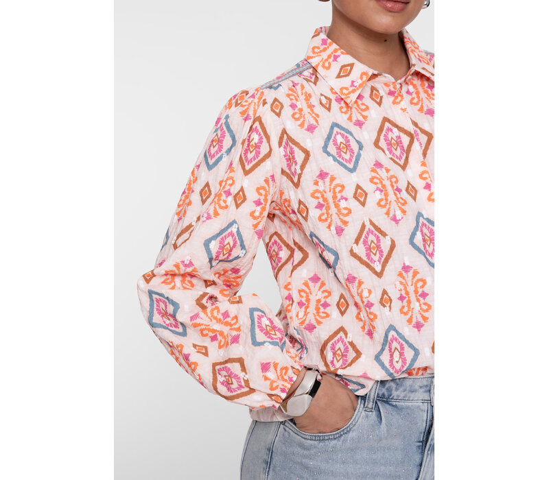 Geisha Blouse Light Pink Chambray