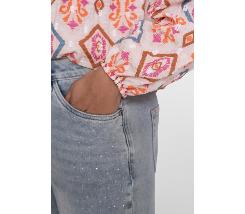 Geisha Blouse Light Pink Chambray