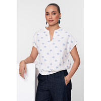 Geisha Top Ecru Chambray