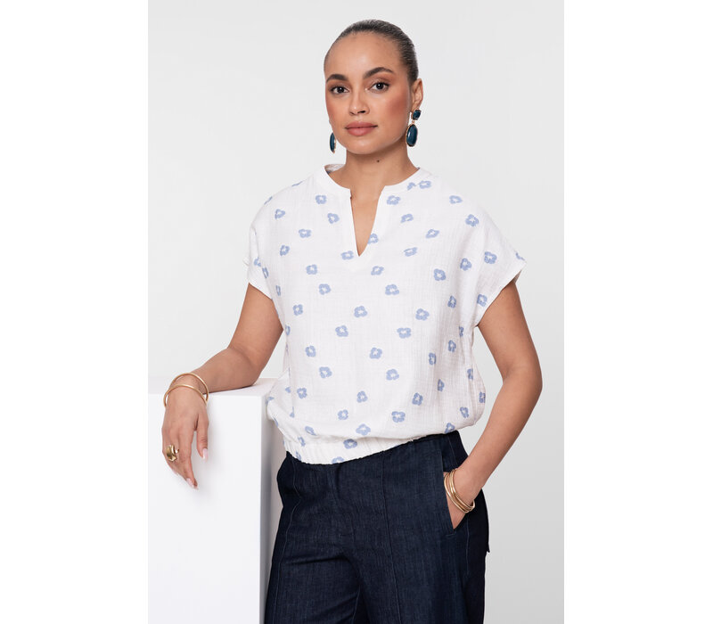 Geisha Top Ecru Chambray