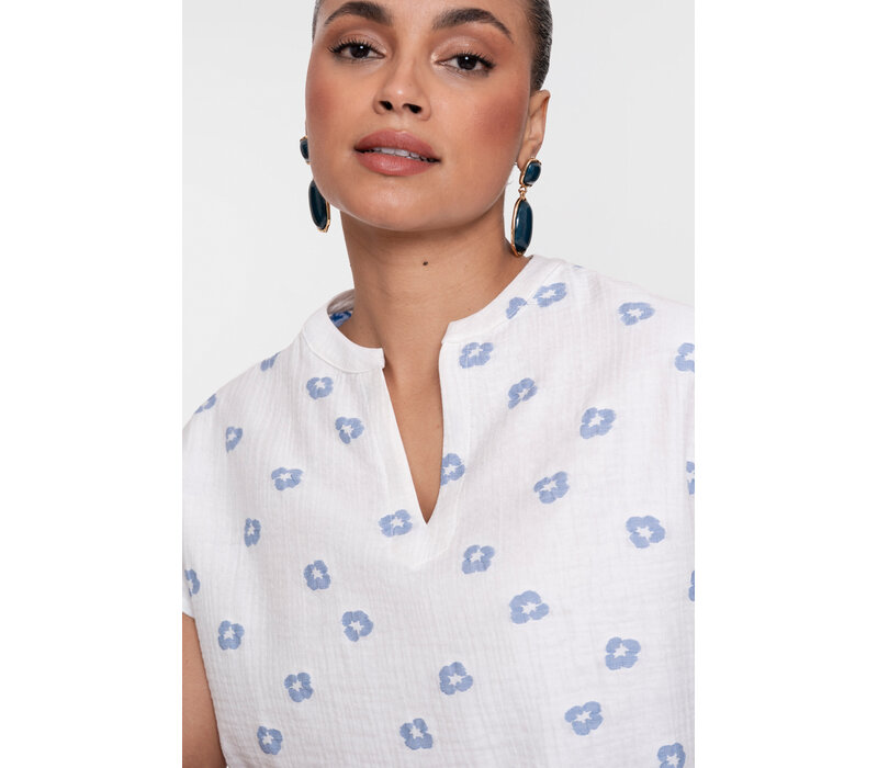 Geisha Top Ecru Chambray