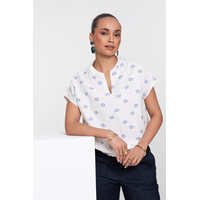 Geisha Top Ecru Chambray