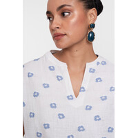 Geisha Top Ecru Chambray