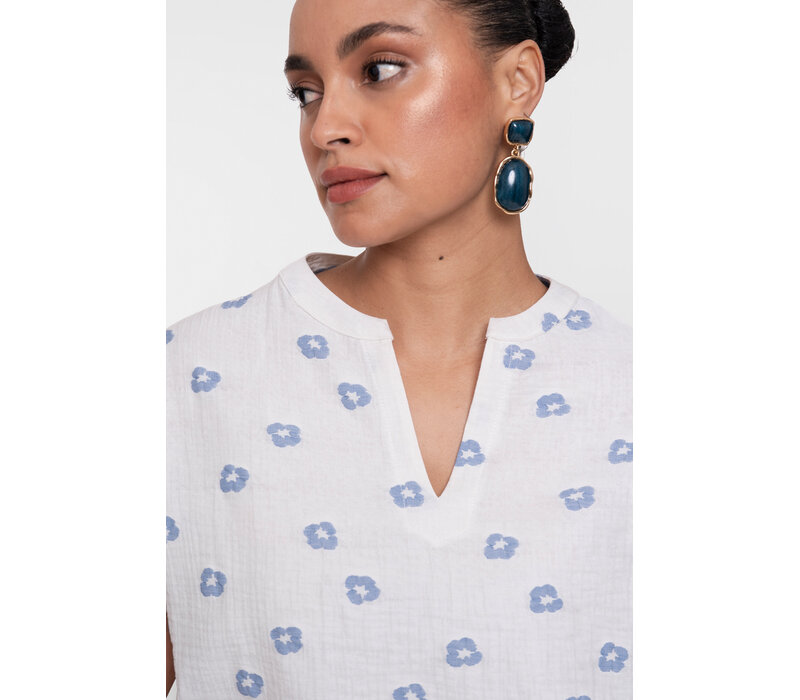 Geisha Top Ecru Chambray