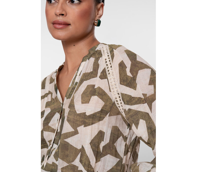 Geisha Top Ecru Olive