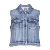 Geisha Jeansjacket Sleeveless Mid Blue Denim