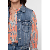 Geisha Jeansjacket Sleeveless Mid Blue Denim