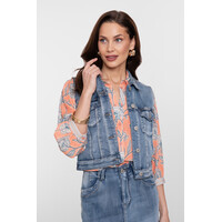 Geisha Jeansjacket Sleeveless Mid Blue Denim
