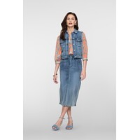 Geisha Jeansjacket Sleeveless Mid Blue Denim