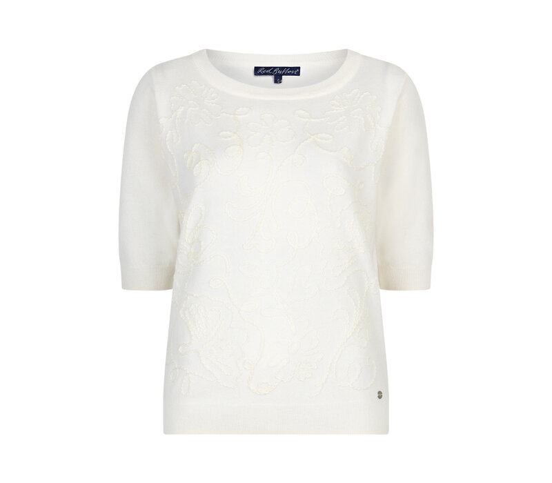 Red Button Sweet Ribbon Ecru